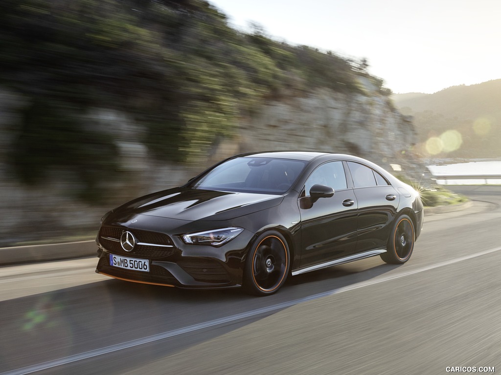 2020 Mercedes-Benz CLA 250 Coupe Edition Orange Art AMG Line (Color: Cosmos Black) - Front Three-Quarter