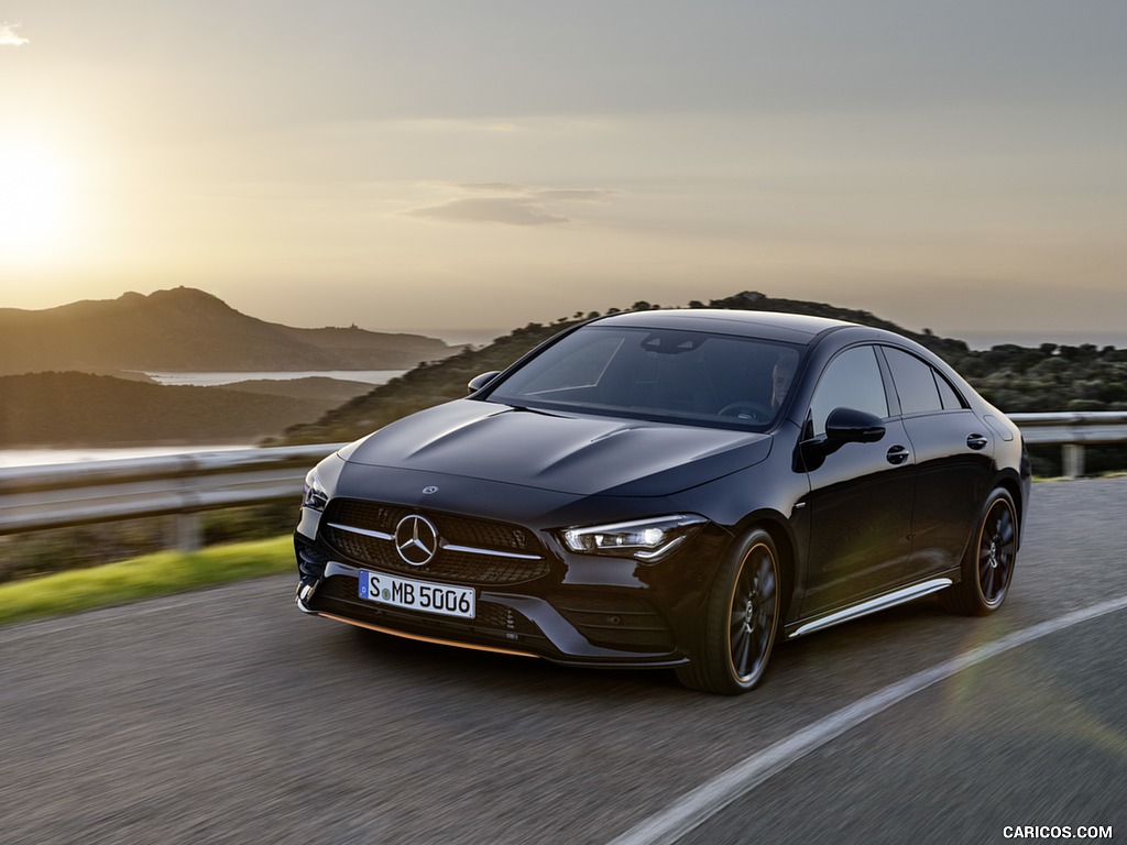 2020 Mercedes-Benz CLA 250 Coupe Edition Orange Art AMG Line (Color: Cosmos Black) - Front Three-Quarter