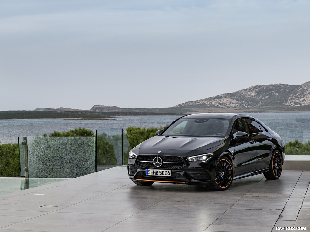 2020 Mercedes-Benz CLA 250 Coupe Edition Orange Art AMG Line (Color: Cosmos Black) - Front Three-Quarter