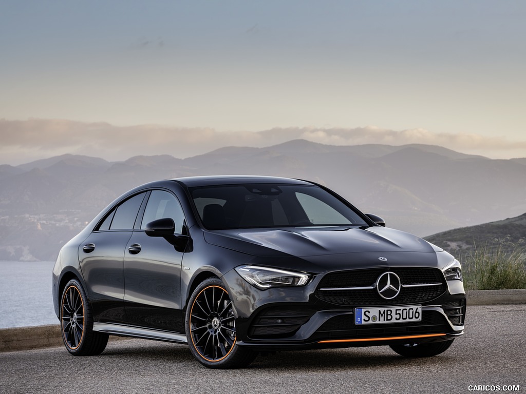 2020 Mercedes-Benz CLA 250 Coupe Edition Orange Art AMG Line (Color: Cosmos Black) - Front Three-Quarter