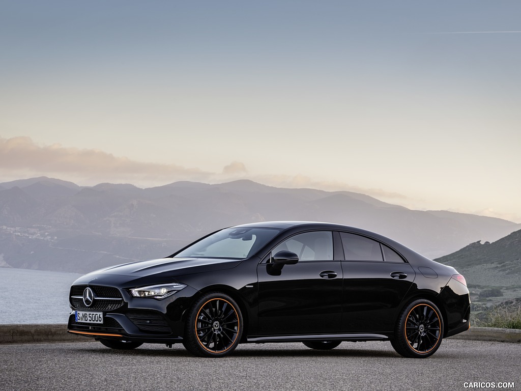 2020 Mercedes-Benz CLA 250 Coupe Edition Orange Art AMG Line (Color: Cosmos Black) - Front Three-Quarter