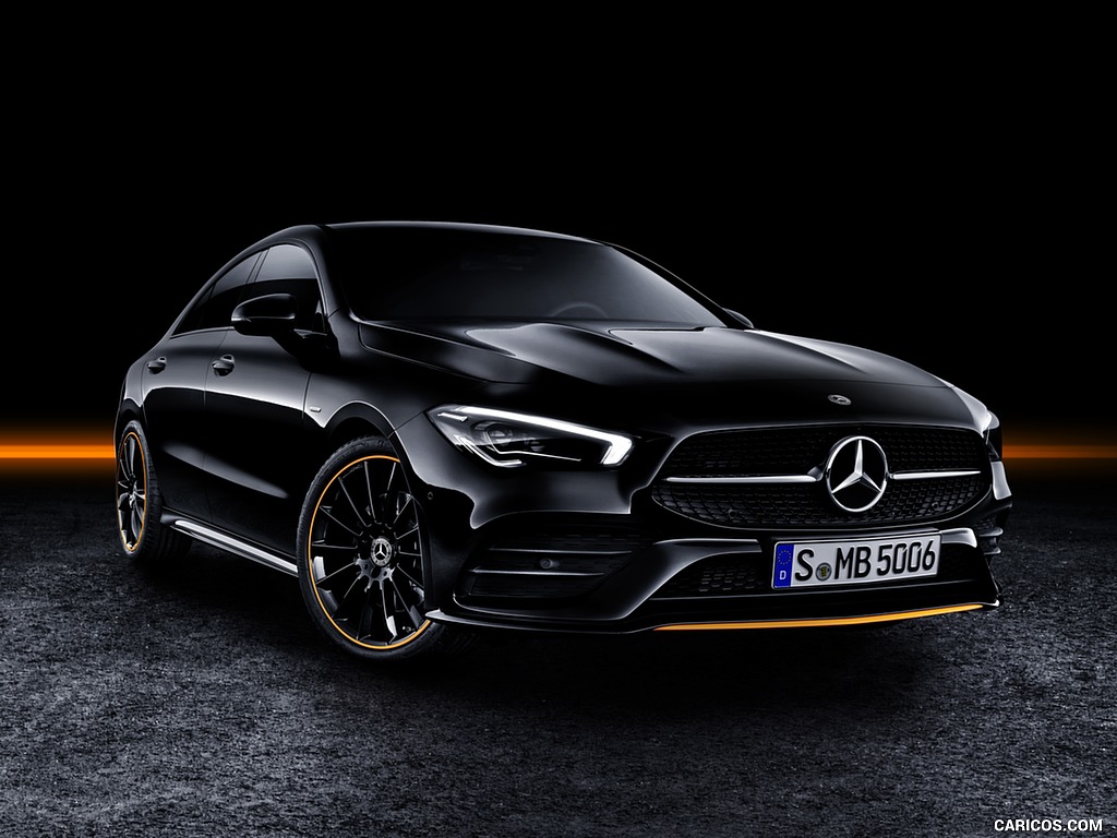 2020 Mercedes-Benz CLA 250 Coupe Edition Orange Art AMG Line (Color: Cosmos Black) - Front Three-Quarter