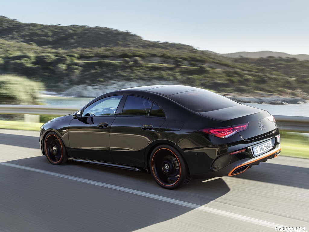 2020 Mercedes-Benz CLA 250 Coupe Edition Orange Art AMG Line (Color: Cosmos Black) - Rear Three-Quarter