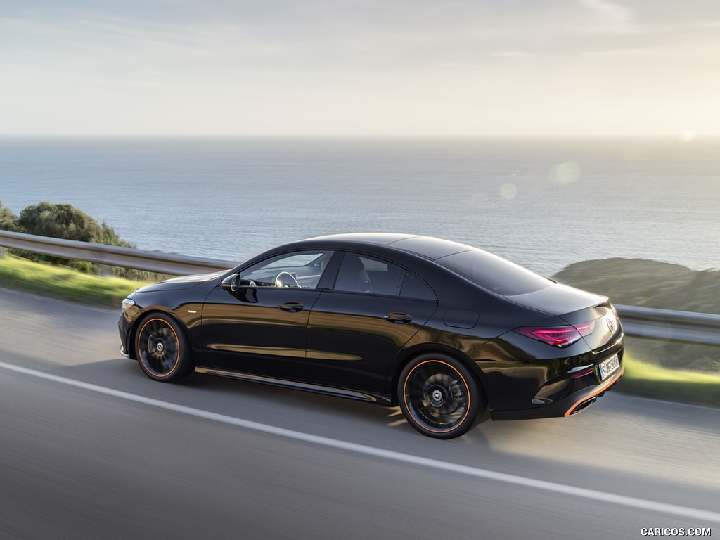 2020 Mercedes-Benz CLA 250 Coupe Edition Orange Art AMG Line (Color: Cosmos Black) - Rear Three-Quarter