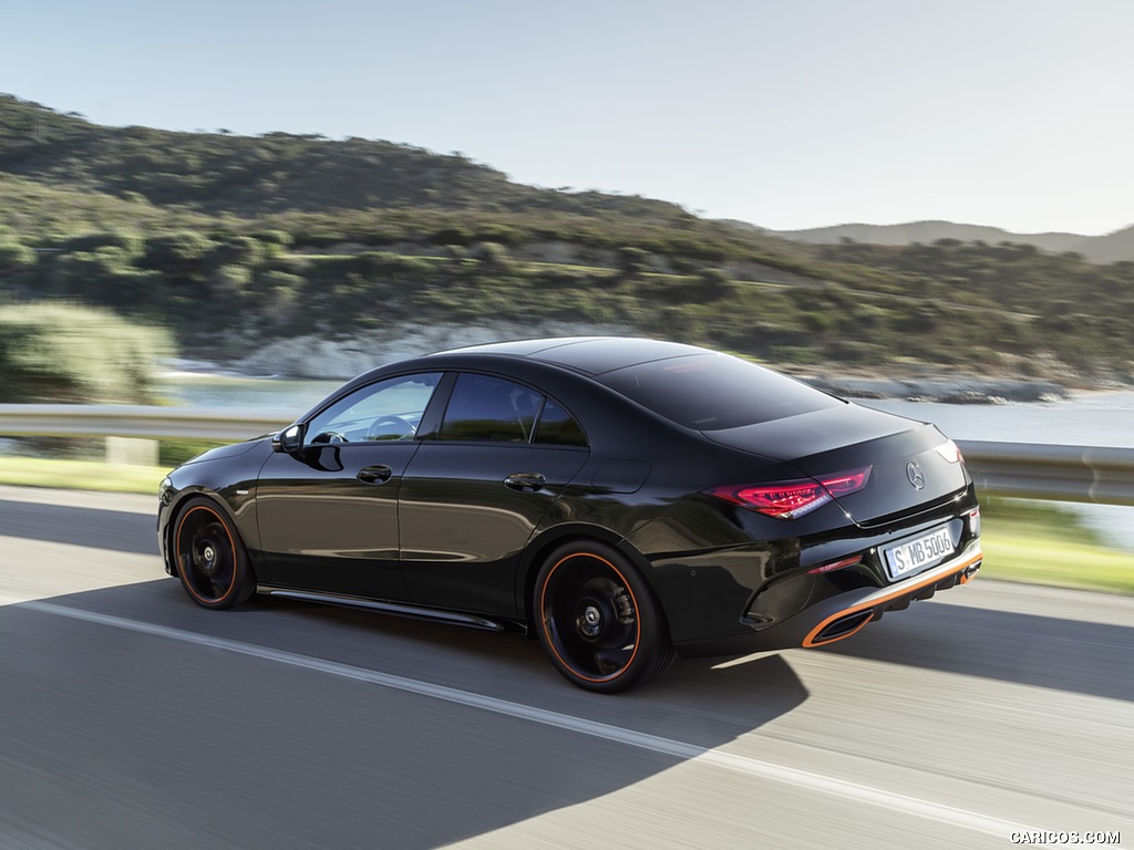 2020 Mercedes-Benz CLA 250 Coupe Edition Orange Art AMG Line (Color: Cosmos Black) - Rear Three-Quarter