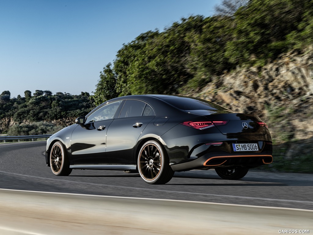 2020 Mercedes-Benz CLA 250 Coupe Edition Orange Art AMG Line (Color: Cosmos Black) - Rear Three-Quarter