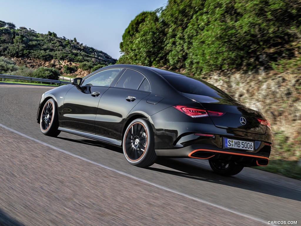 2020 Mercedes-Benz CLA 250 Coupe Edition Orange Art AMG Line (Color: Cosmos Black) - Rear Three-Quarter