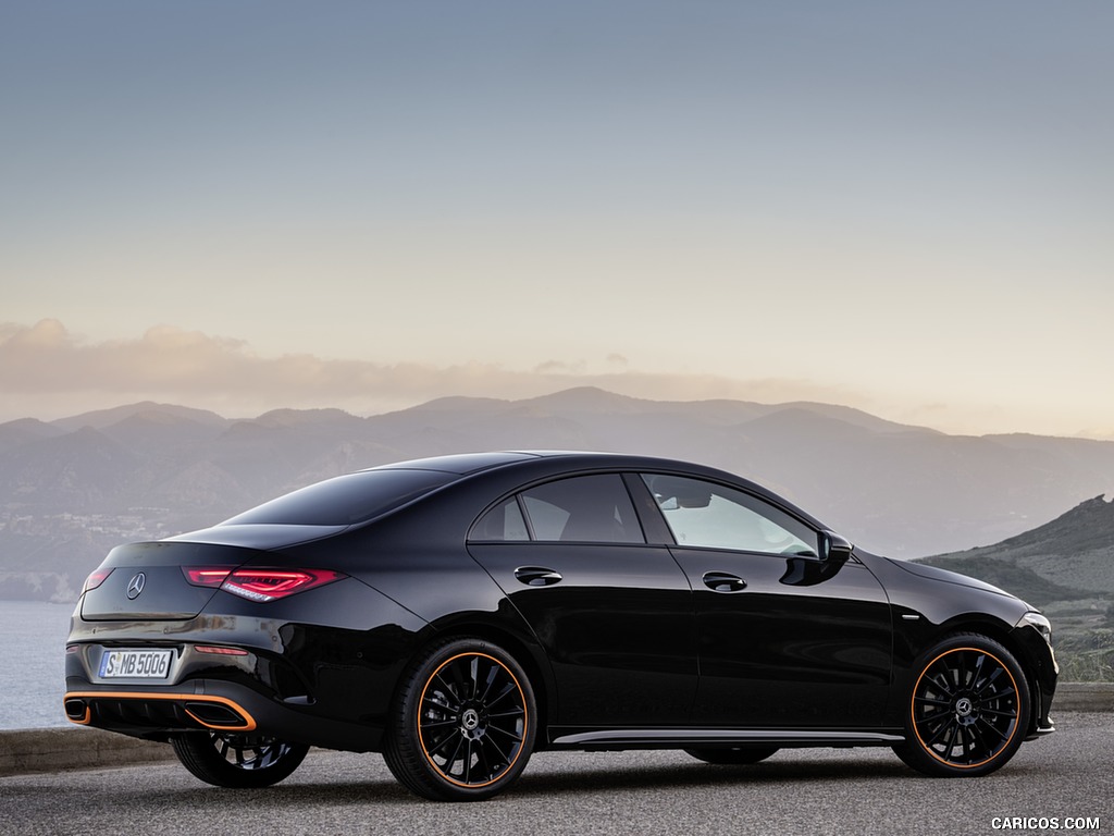 2020 Mercedes-Benz CLA 250 Coupe Edition Orange Art AMG Line (Color: Cosmos Black) - Rear Three-Quarter