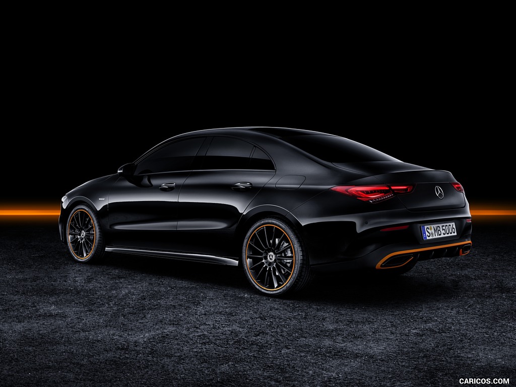 2020 Mercedes-Benz CLA 250 Coupe Edition Orange Art AMG Line (Color: Cosmos Black) - Rear Three-Quarter