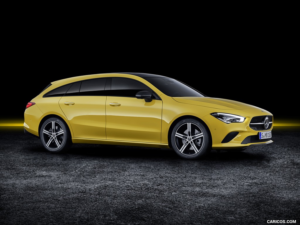 2020 Mercedes-Benz CLA Shooting Brake (Color: Sun Yellow) - Front Three-Quarter