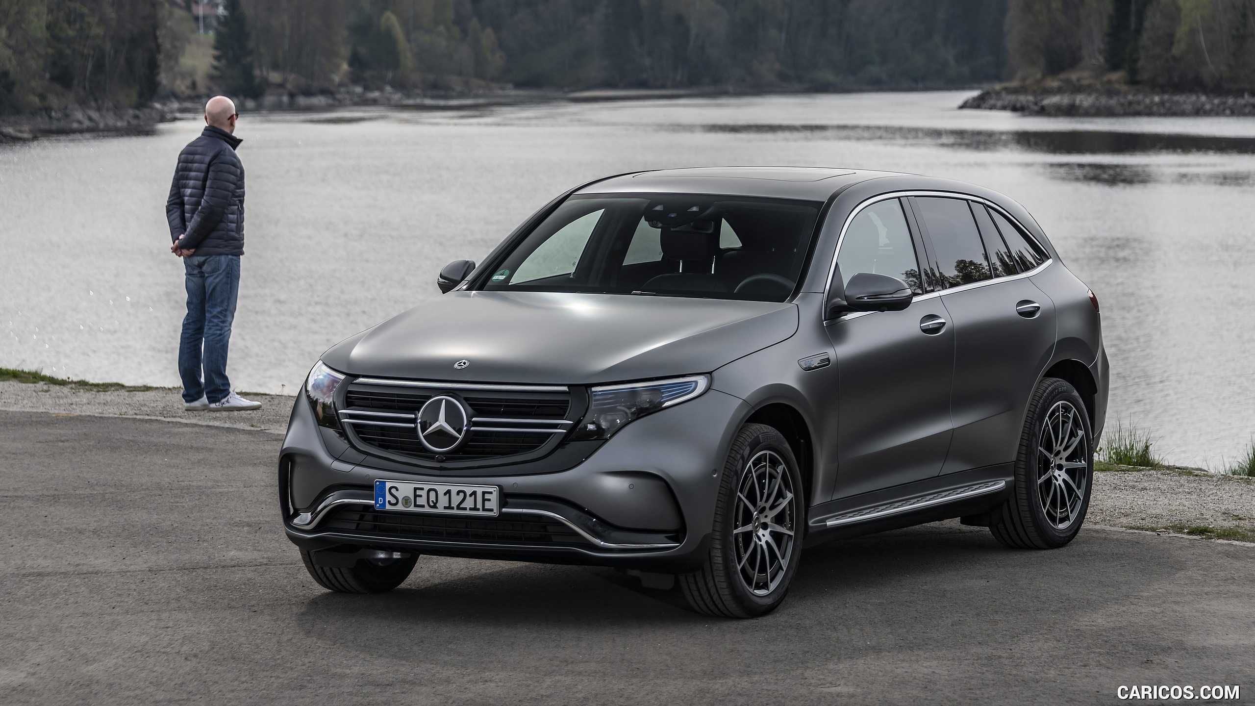 2020 Mercedes-Benz EQC (Gray) - Front Three-Quarter, #195 of 398