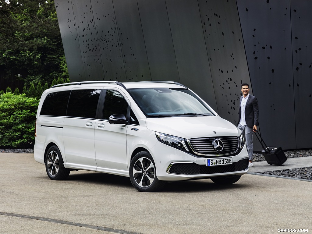 2020 Mercedes-Benz EQV 300 (Color: Mountain Crystal White Metallic) - Front Three-Quarter