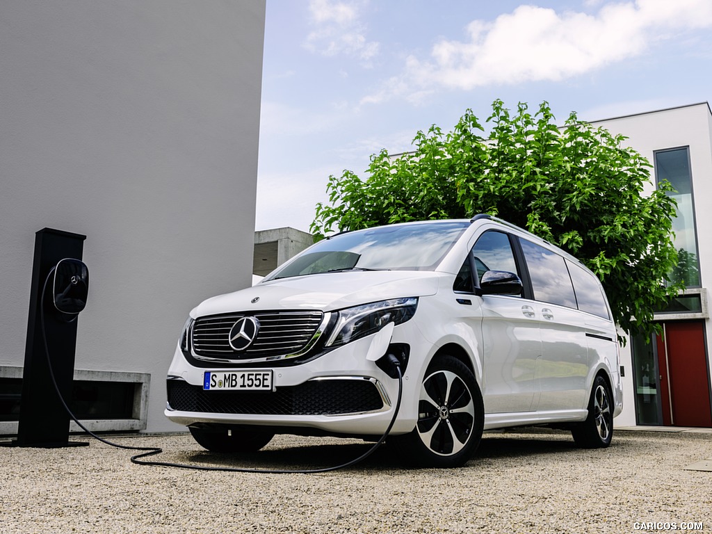 2020 Mercedes-Benz EQV 300 (Color: Mountain Crystal White Metallic) - Front Three-Quarter