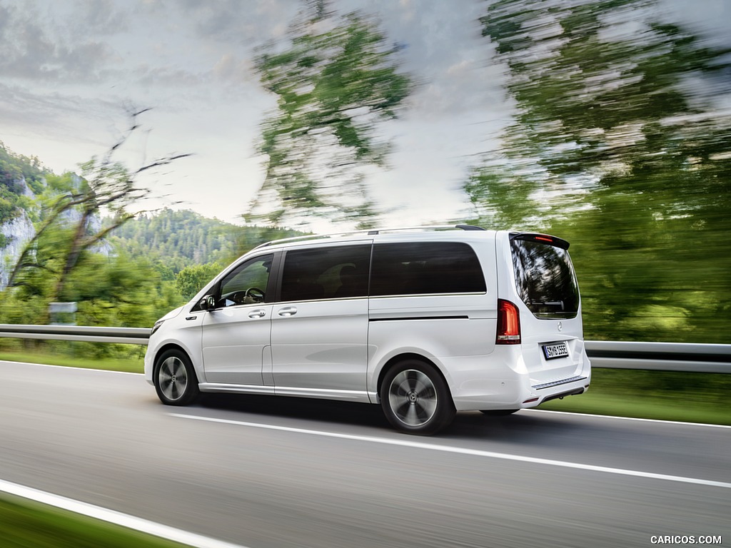 2020 Mercedes-Benz EQV 300 (Color: Mountain Crystal White Metallic) - Rear Three-Quarter