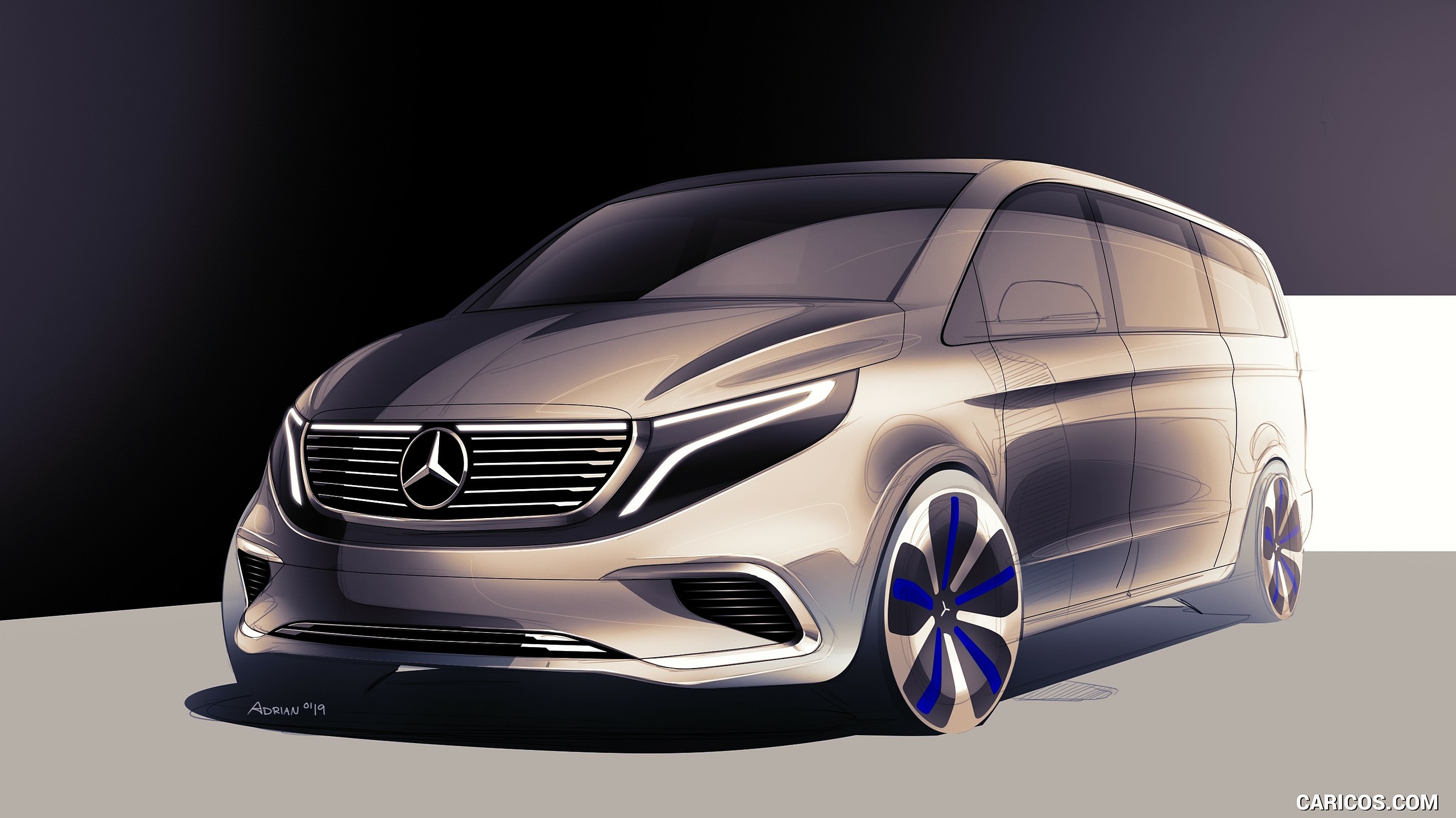 2020 Mercedes-Benz EQV 300 - Design Sketch, #37 of 43