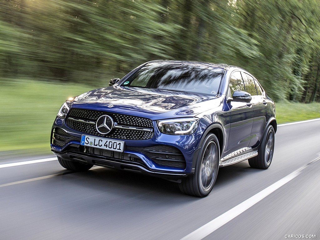 2020 Mercedes-Benz GLC 300 4MATIC Coupe (Color: Brilliant Blue Metallic) - Front Three-Quarter