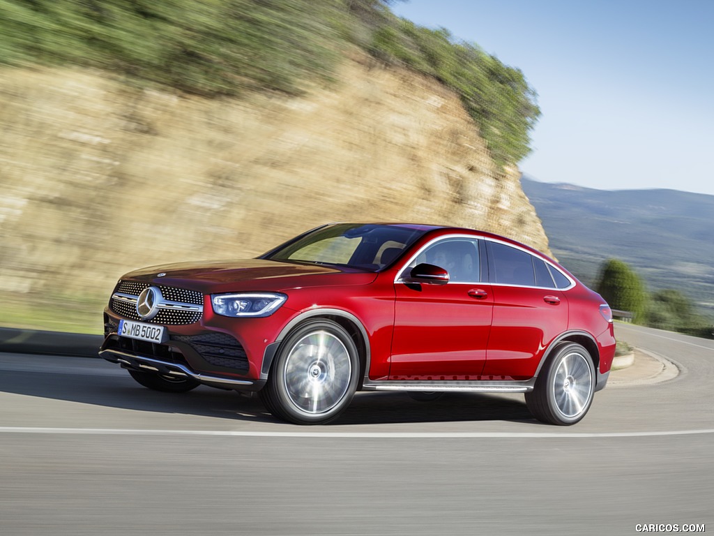 2020 Mercedes-Benz GLC 300 Coupe 4MATIC (Color: Designo Hyacinth Red Metallic) - Front Three-Quarter