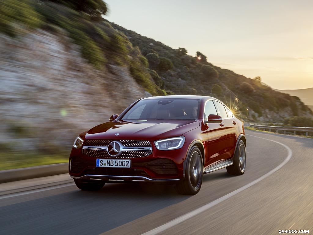 2020 Mercedes-Benz GLC 300 Coupe 4MATIC (Color: Designo Hyacinth Red Metallic) - Front Three-Quarter