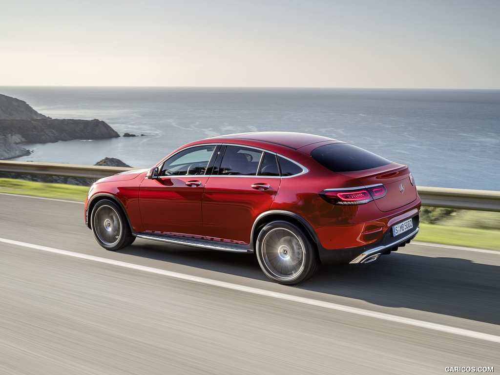 2020 Mercedes-Benz GLC 300 Coupe 4MATIC (Color: Designo Hyacinth Red Metallic) - Rear Three-Quarter