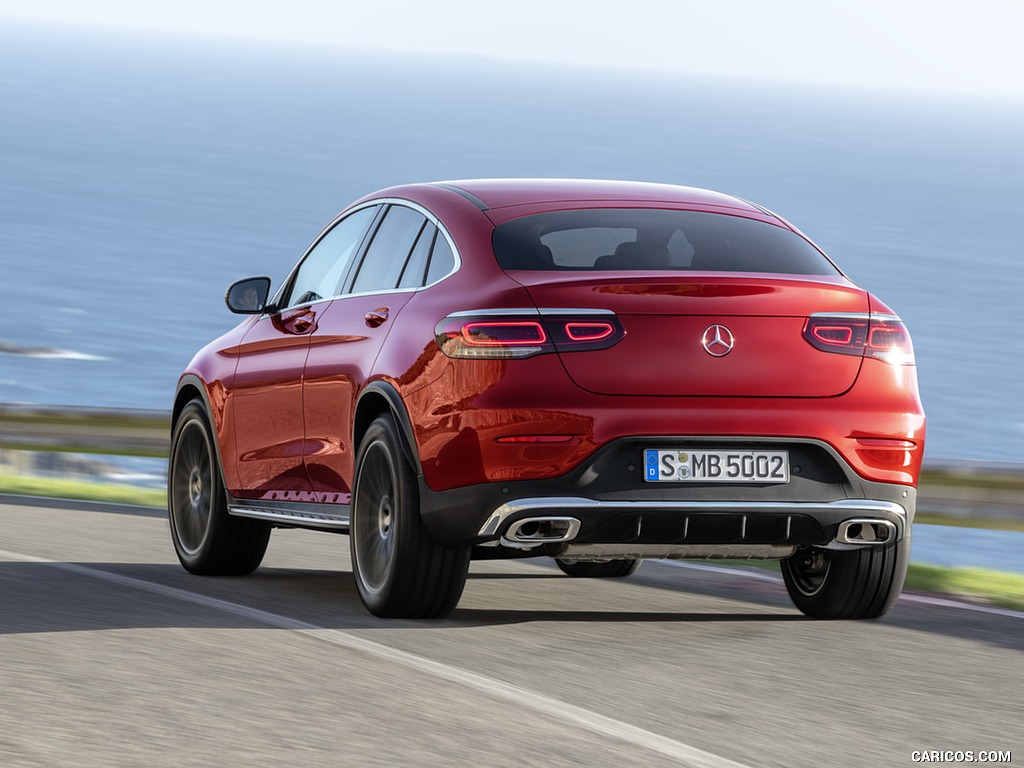 2020 Mercedes-Benz GLC 300 Coupe 4MATIC (Color: Designo Hyacinth Red Metallic) - Rear Three-Quarter