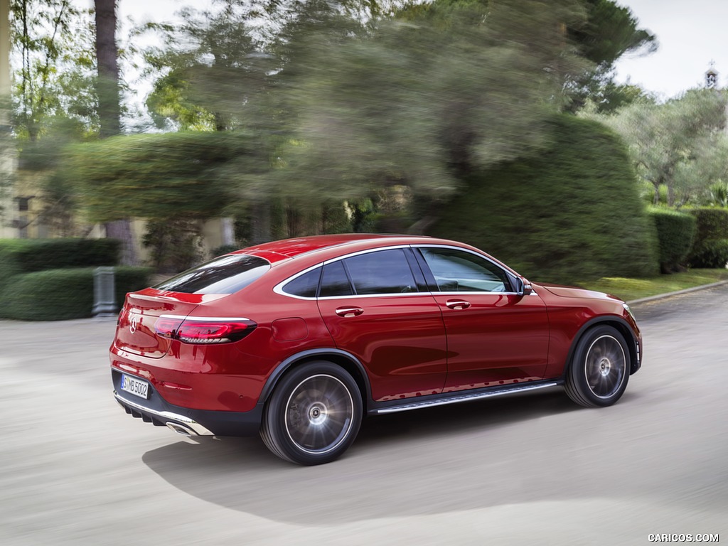 2020 Mercedes-Benz GLC 300 Coupe 4MATIC (Color: Designo Hyacinth Red Metallic) - Rear Three-Quarter