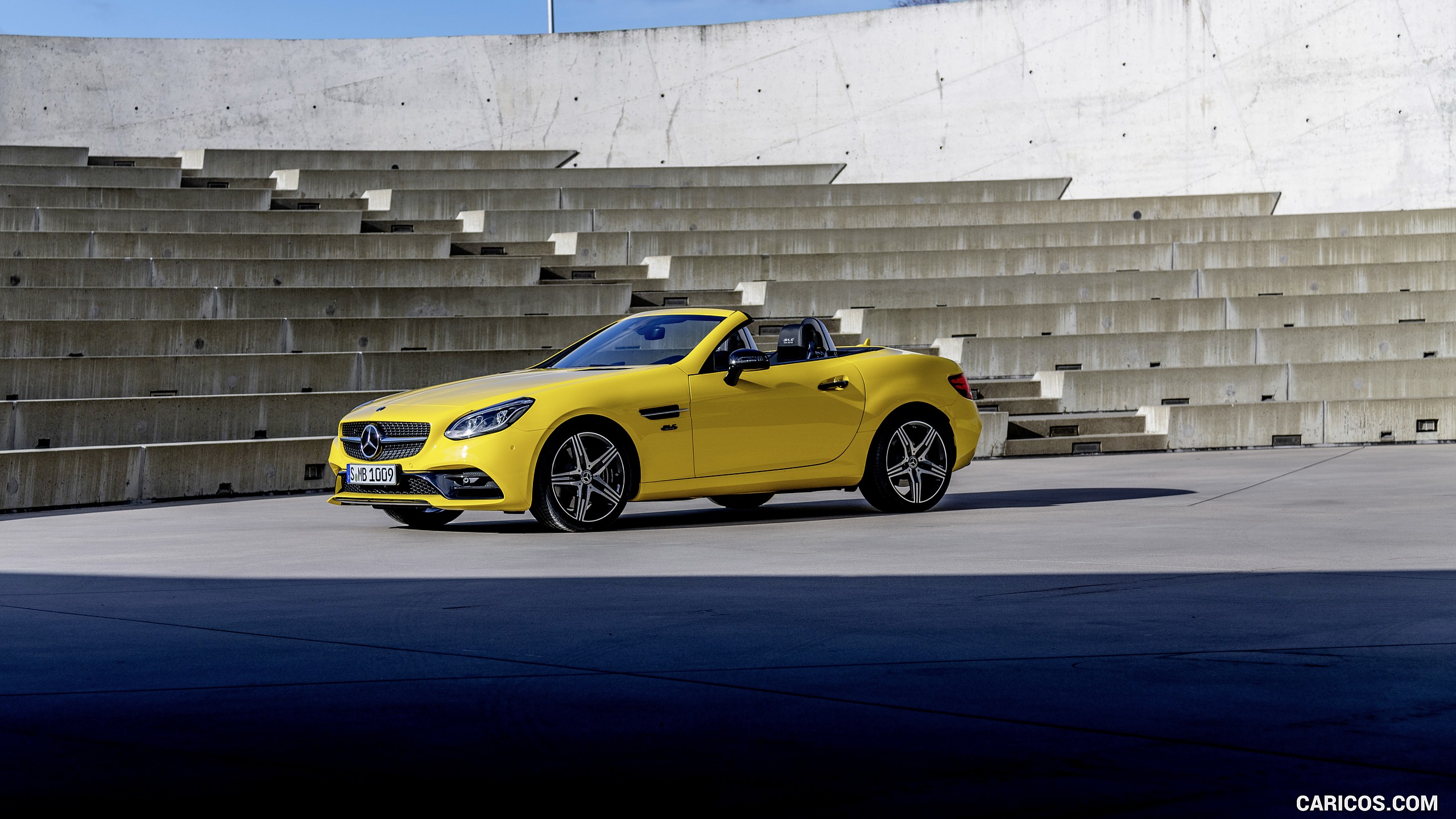 2020 Mercedes-Benz SLC 300 Final Edition AMG Line (Color: Sun Yellow) - Front Three-Quarter, #6 of 43