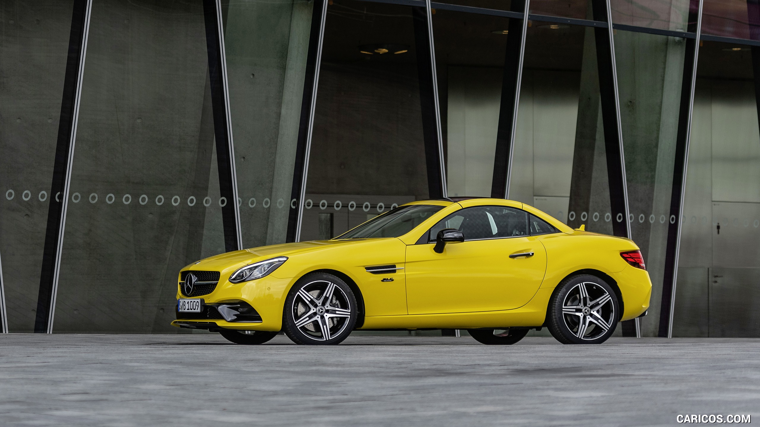 2020 Mercedes-Benz SLC 300 Final Edition AMG Line (Color: Sun Yellow) - Side, #3 of 43