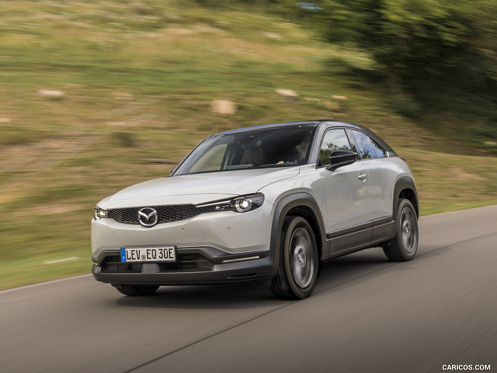 2021 Mazda MX-30 EV (Color: Ceramic White) - Front Three-Quarter