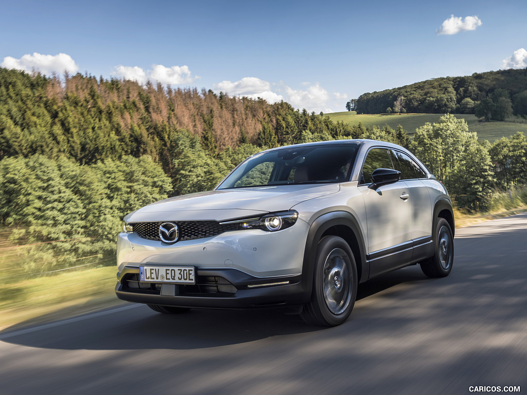 2021 Mazda MX-30 EV (Color: Ceramic White) - Front Three-Quarter