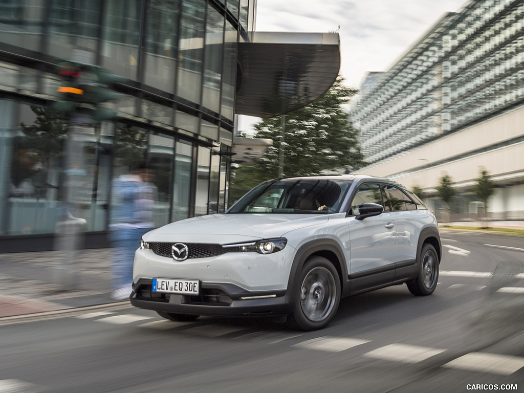 2021 Mazda MX-30 EV (Color: Ceramic White) - Front Three-Quarter