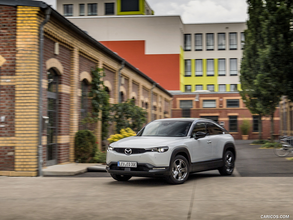 2021 Mazda MX-30 EV (Color: Ceramic White) - Front Three-Quarter