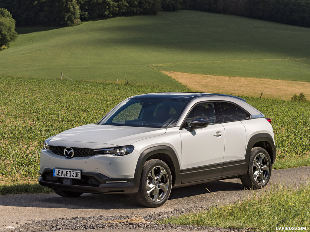 2021 Mazda MX-30 EV (Color: Ceramic-White) - Front Three-Quarter