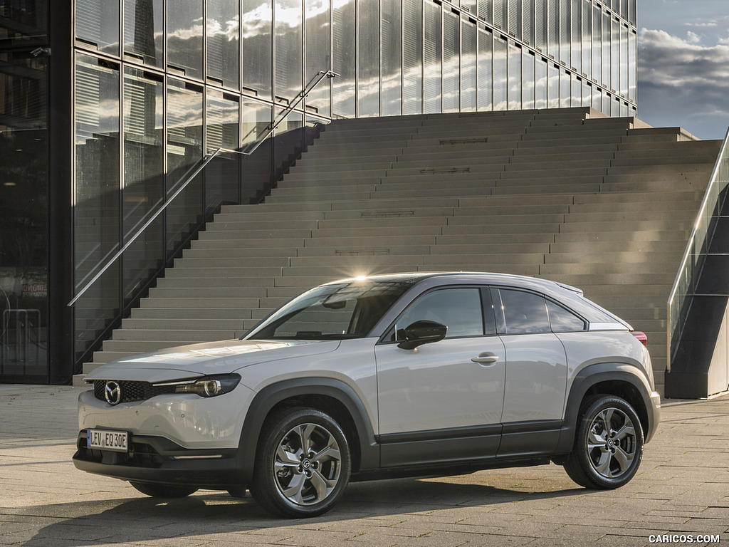 2021 Mazda MX-30 EV (Color: Ceramic-White) - Front Three-Quarter