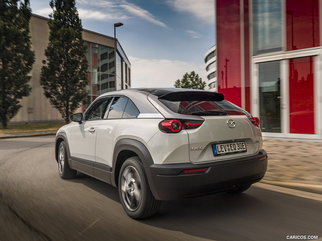 2021 Mazda MX-30 EV (Color: Ceramic White) - Rear Three-Quarter