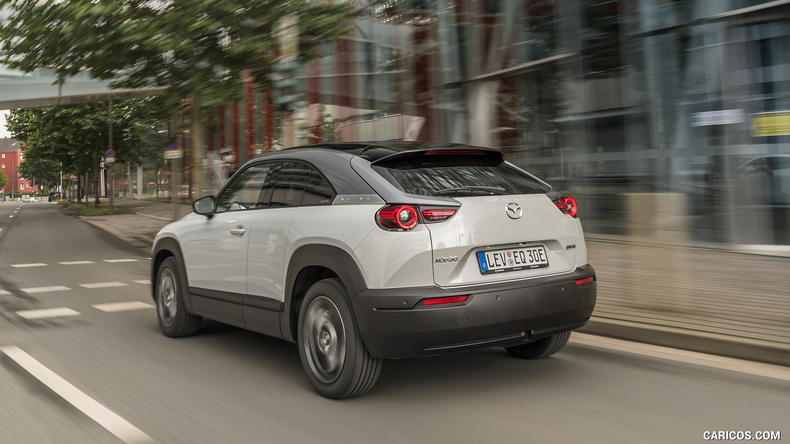 2021 Mazda Mx-30 Ev (color: Ceramic White) - Rear Three-quarter 