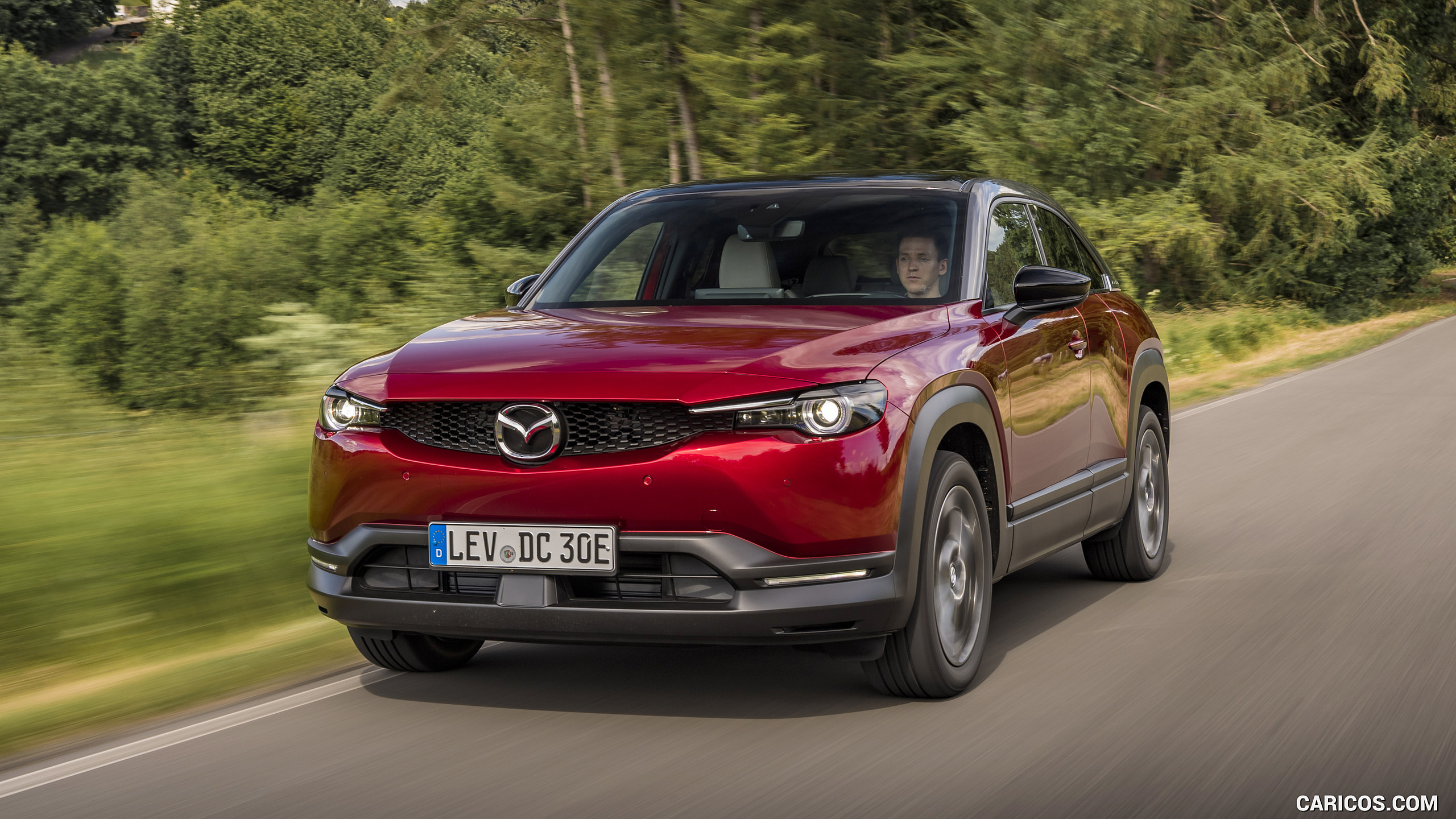 2021 Mazda MX-30 EV (Color: Soul Red Crystal) - Front | Caricos