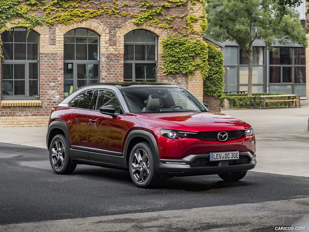 2021 Mazda MX-30 EV (Color: Soul Red Crystal) - Front Three-Quarter