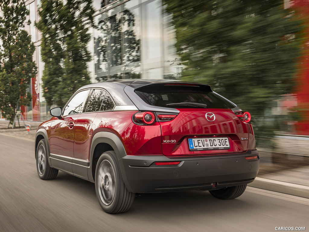 2021 Mazda MX-30 EV (Color: Soul Red Crystal) - Rear Three-Quarter