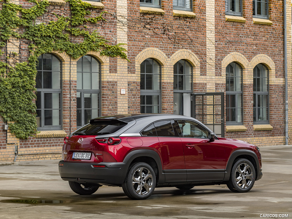 2021 Mazda MX-30 EV (Color: Soul Red Crystal) - Rear Three-Quarter