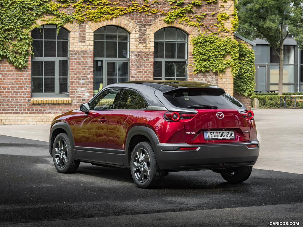 2021 Mazda MX-30 EV (Color: Soul Red Crystal) - Rear Three-Quarter