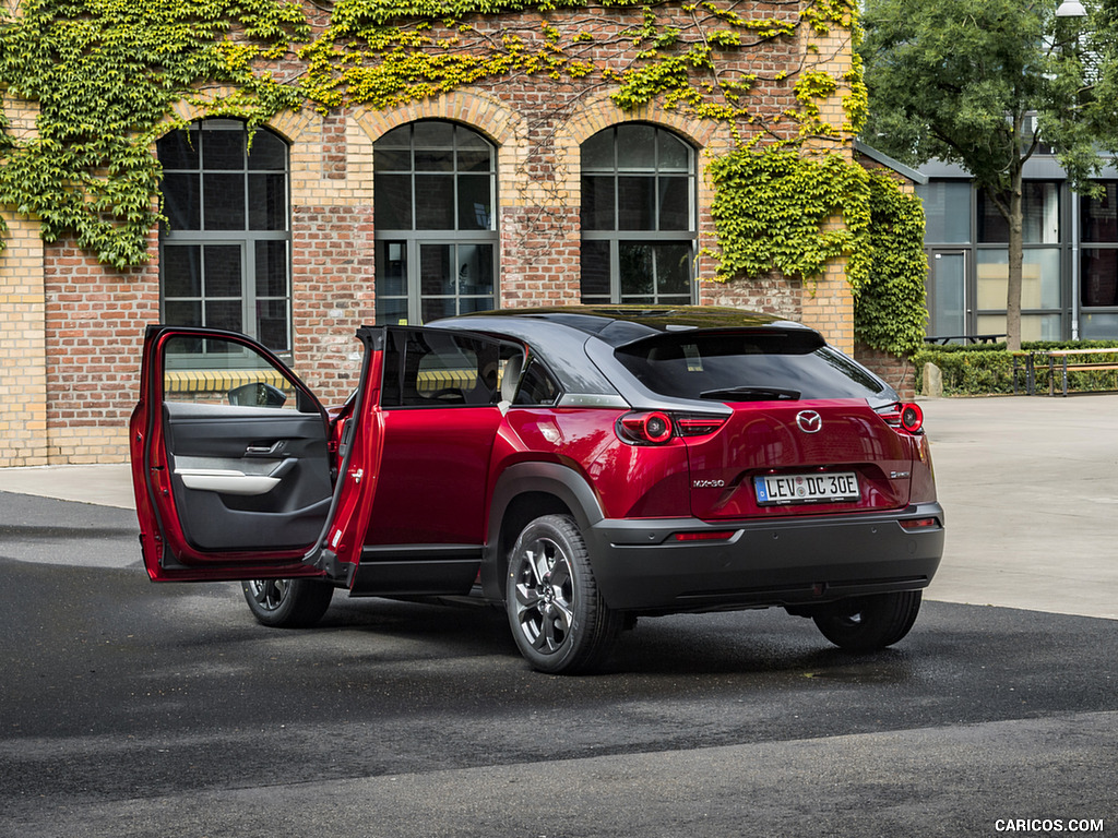 2021 Mazda MX-30 EV (Color: Soul Red Crystal) - Rear Three-Quarter