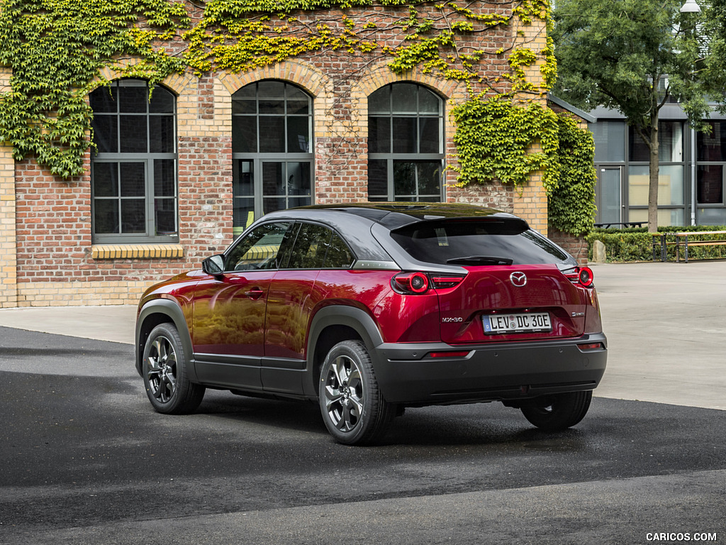 2021 Mazda MX-30 EV (Color: Soul Red Crystal) - Rear Three-Quarter