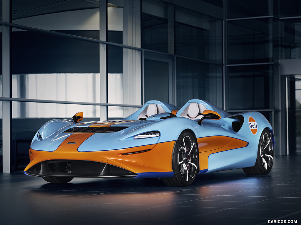 2021 McLaren Elva Gulf Theme by MSO - Front Three-Quarter