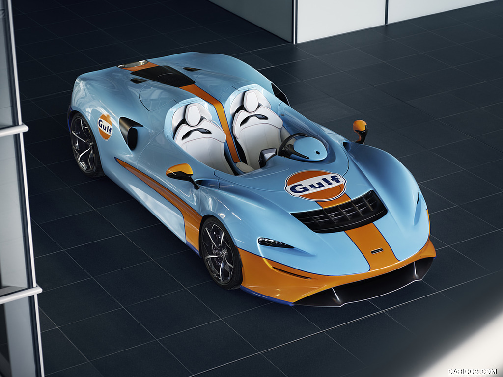 2021 McLaren Elva Gulf Theme by MSO - Front Three-Quarter