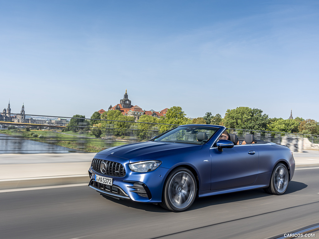 2021 Mercedes-AMG E 53 4MATIC+ Cabriolet (Color: Magno Brilliant Blue) - Front Three-Quarter