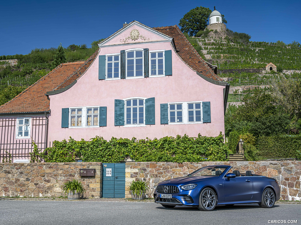 2021 Mercedes-AMG E 53 4MATIC+ Cabriolet (Color: Magno Brilliant Blue) - Front Three-Quarter