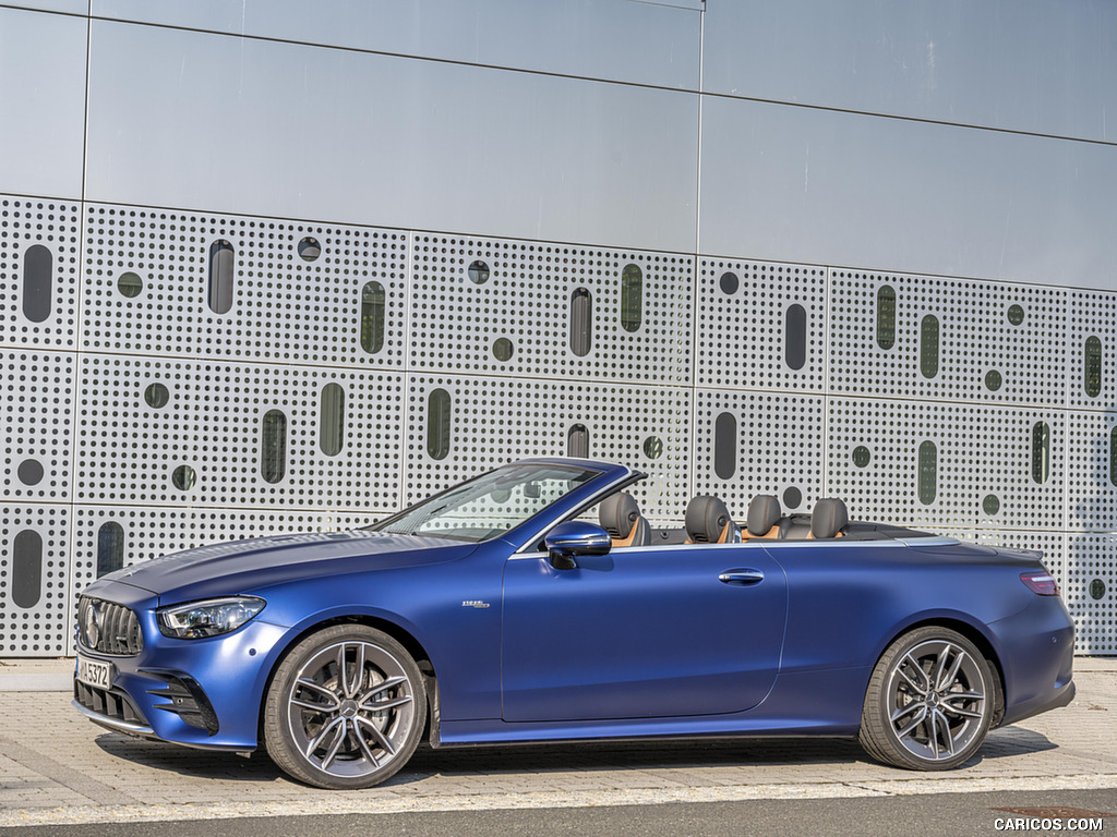 2021 Mercedes-AMG E 53 4MATIC+ Cabriolet (Color: Magno Brilliant Blue) - Front Three-Quarter