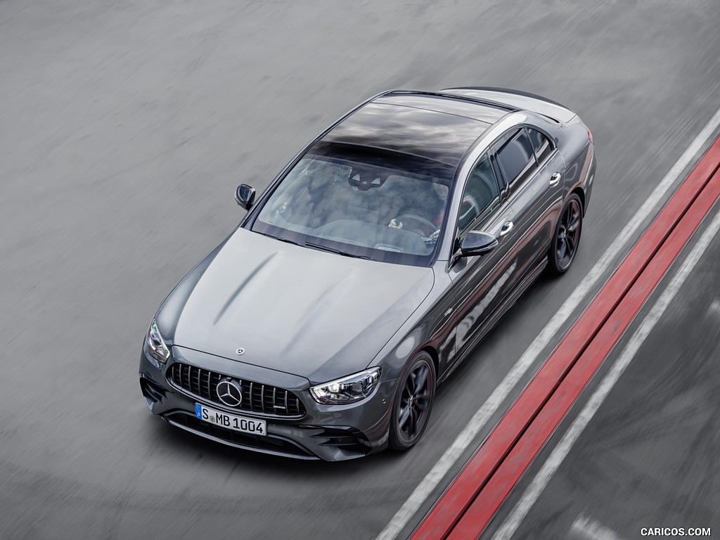 2021 Mercedes-AMG E 53 4MATIC+ Night Package (Color: Selenite Grey Metallic) - Front Three-Quarter