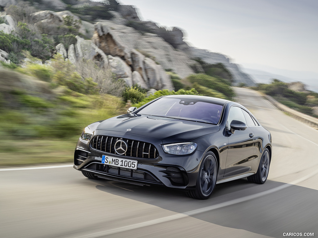 2021 Mercedes-AMG E 53 Coupe (Color: Graphite Grey Metallic) - Front Three-Quarter