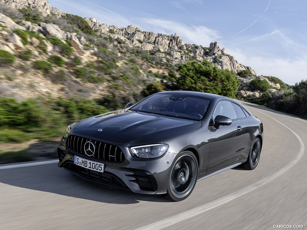 2021 Mercedes-AMG E 53 Coupe (Color: Graphite Grey Metallic) - Front Three-Quarter